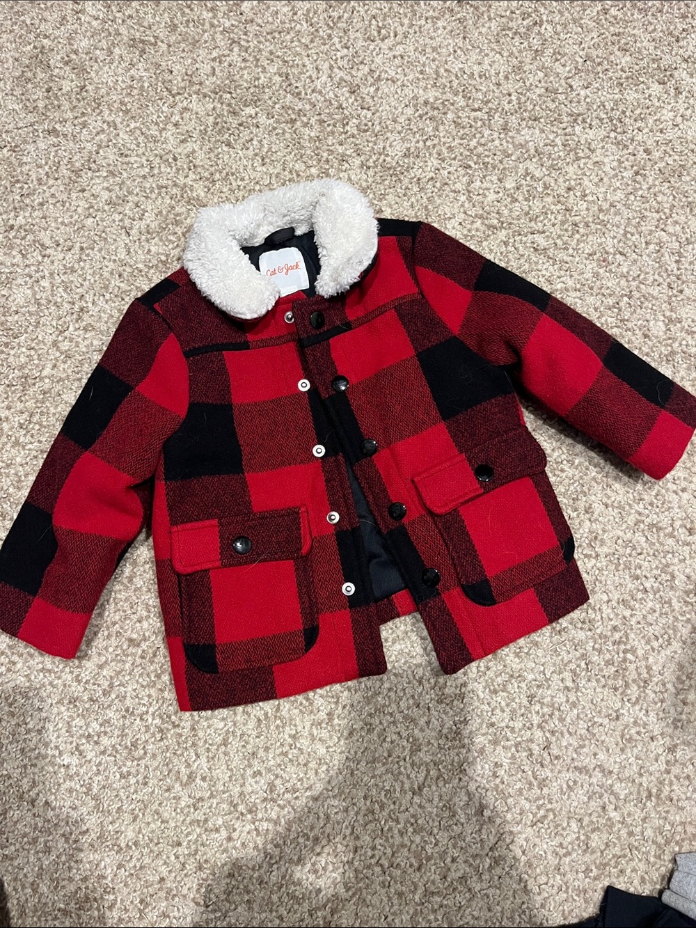Cat and Jack 18 month plaid jacket.